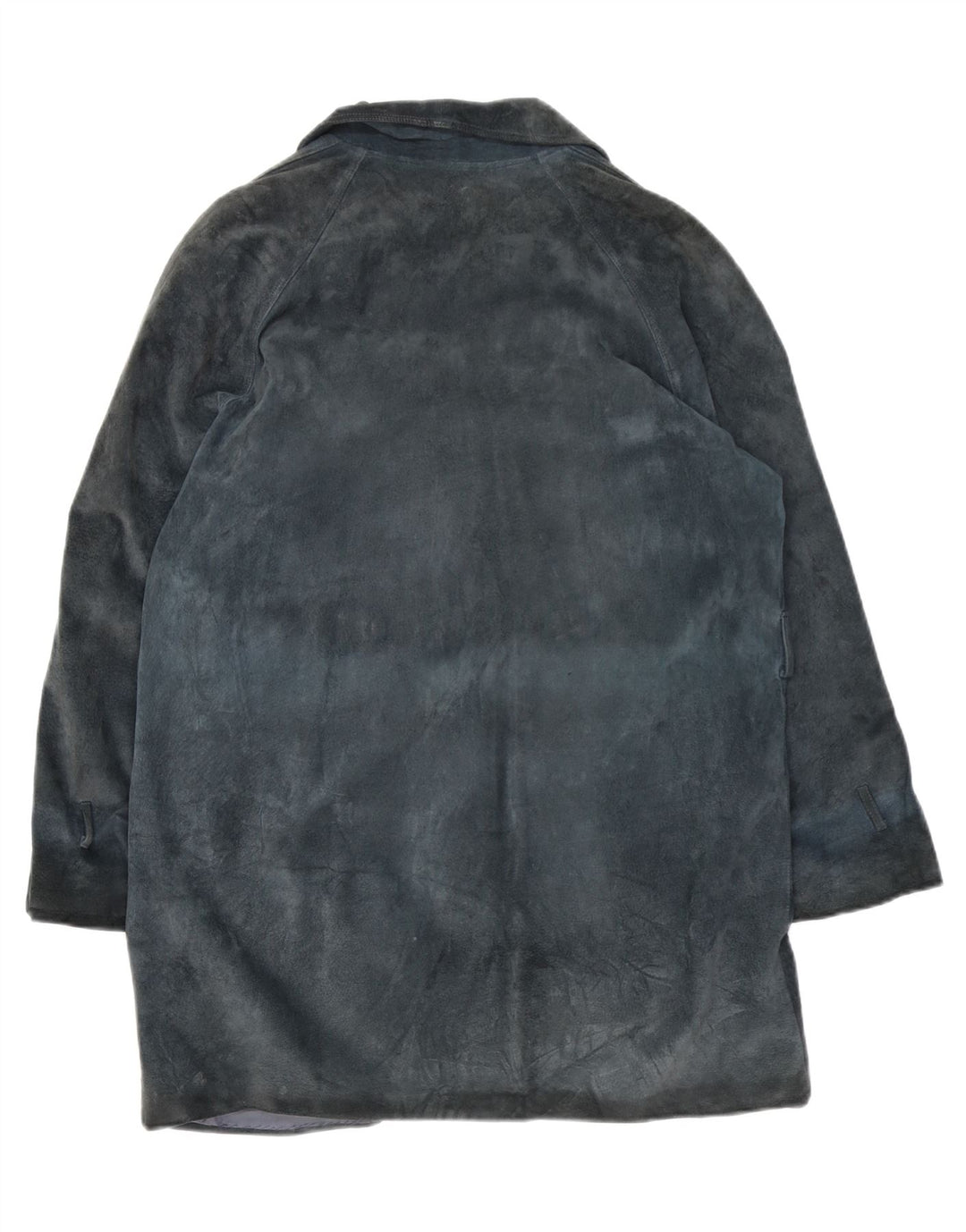 VINTAGE Mens Suede Overcoat UK 38 Medium Navy Blue