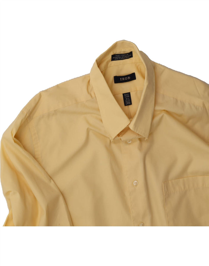 IZOD Mens Shirt Size 16 1/2 Large Yellow Cotton Vintage Izod and Second-Hand Izod from Messina Hembry 