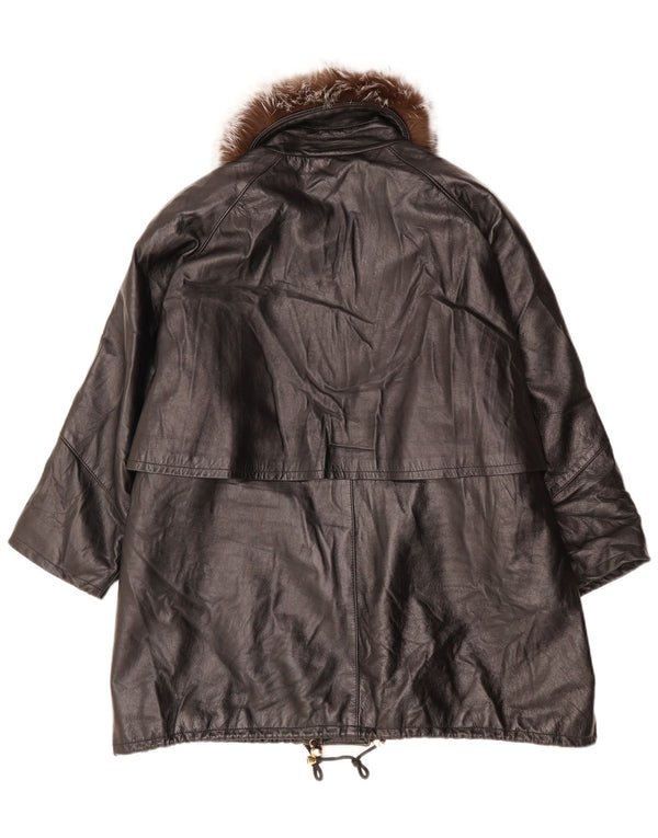 PAUL & WITE Ženski kožni kaput UK 20 2XL crna koža