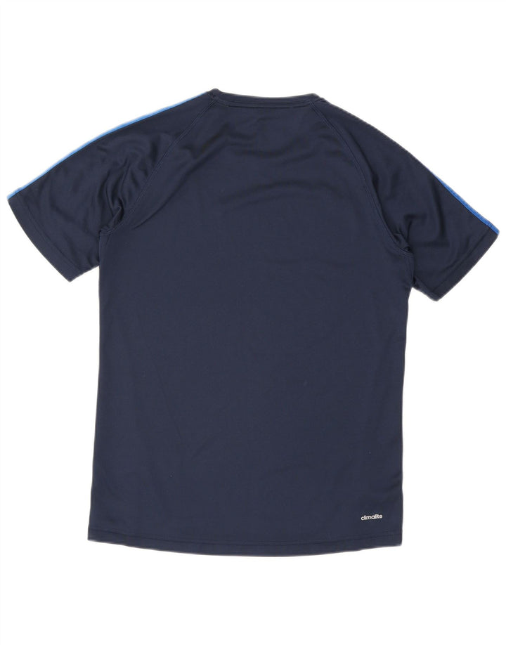 ADIDAS Mens Climalite T-Shirt Top Medium Navy Blue Polyester