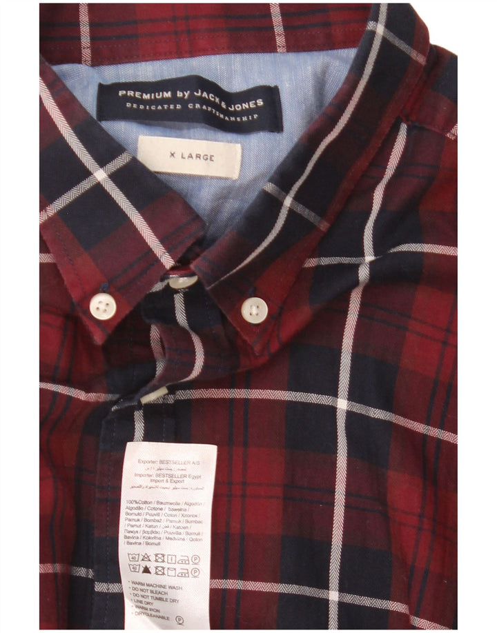 Jack & Jones muška košulja XL bordo karirani pamuk