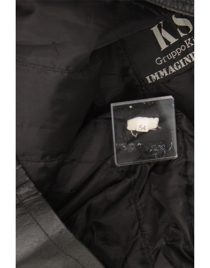 VINTAGE muška kožna jakna IT 54 2XL crna koža