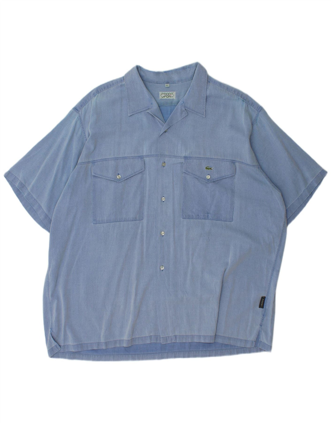 LACOSTE Muška košulja kratkih rukava, veličina 45 XL, pamuk s plavim prugama