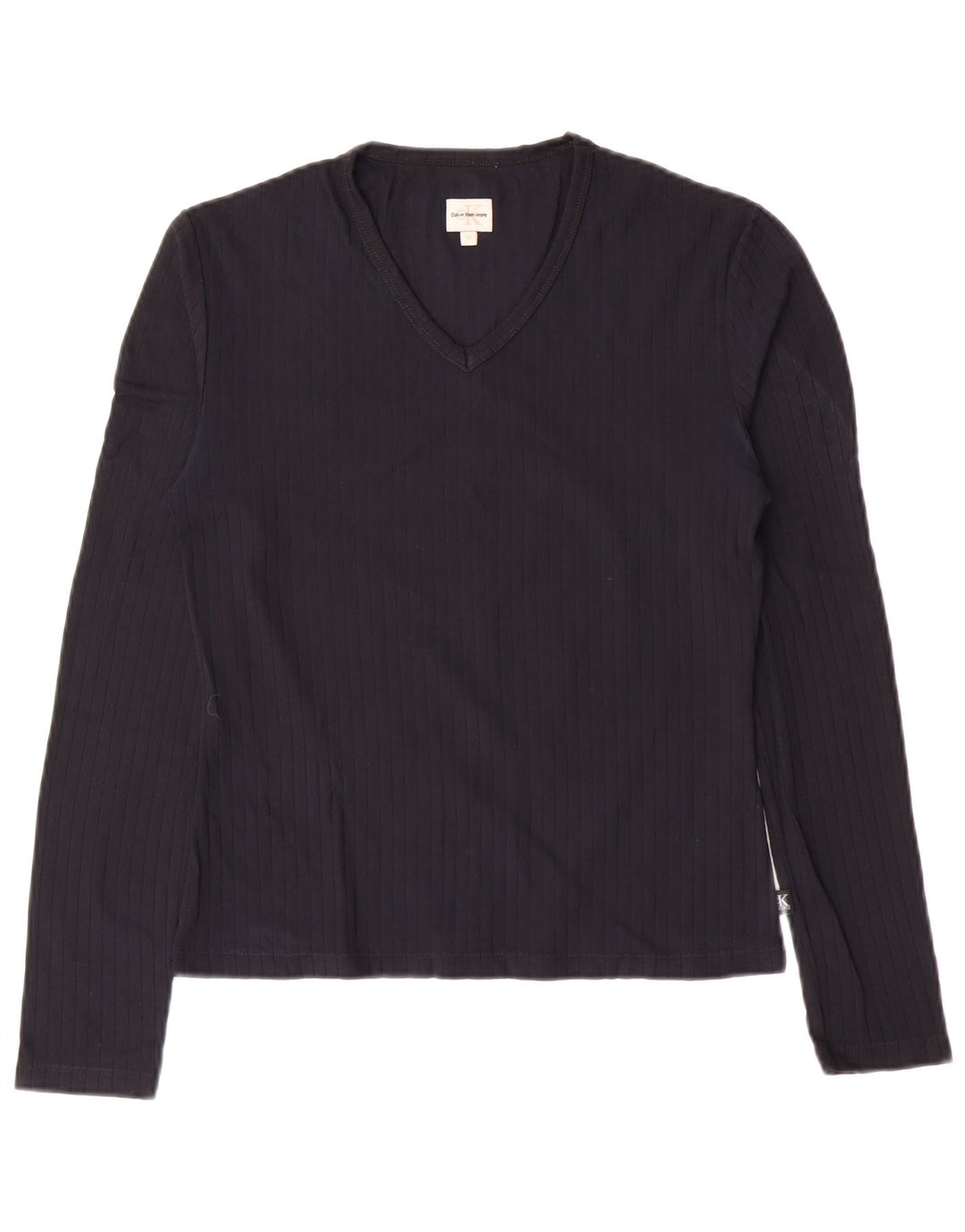 CALVIN KLEIN JEANS Ženska majica dugih rukava UK 12 Medium tamnoplavi poliamid