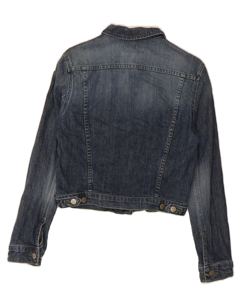 FCUK Womens Crop Denim Jacket UK 12 Medium Blue Cotton Vintage Fcuk and Second-Hand Fcuk from Messina Hembry 