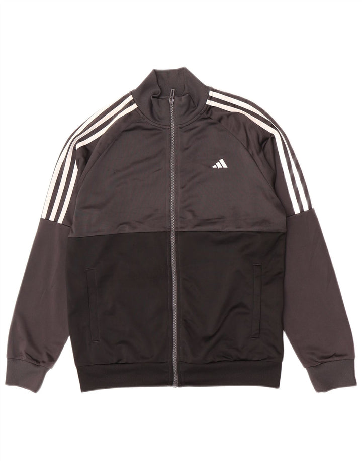 Gornja jakna za trenirku Adidas za dječake 13-14 godina siva poliesterska boja