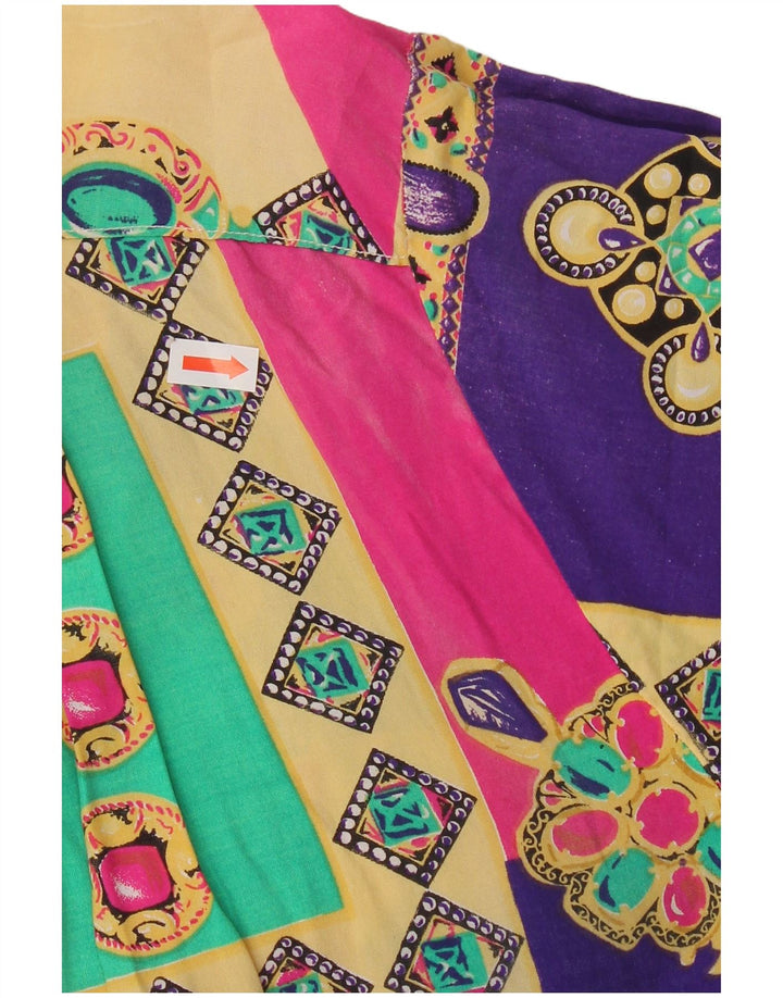 Vintage ženska košulja kratkih rukava bluza UK 20 2XL Raznobojni patchwork