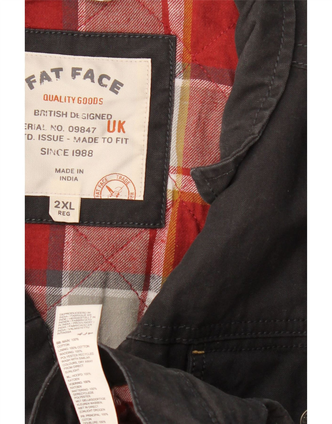 FAT FACE muška bomber jakna UK 44 2XL crni pamuk