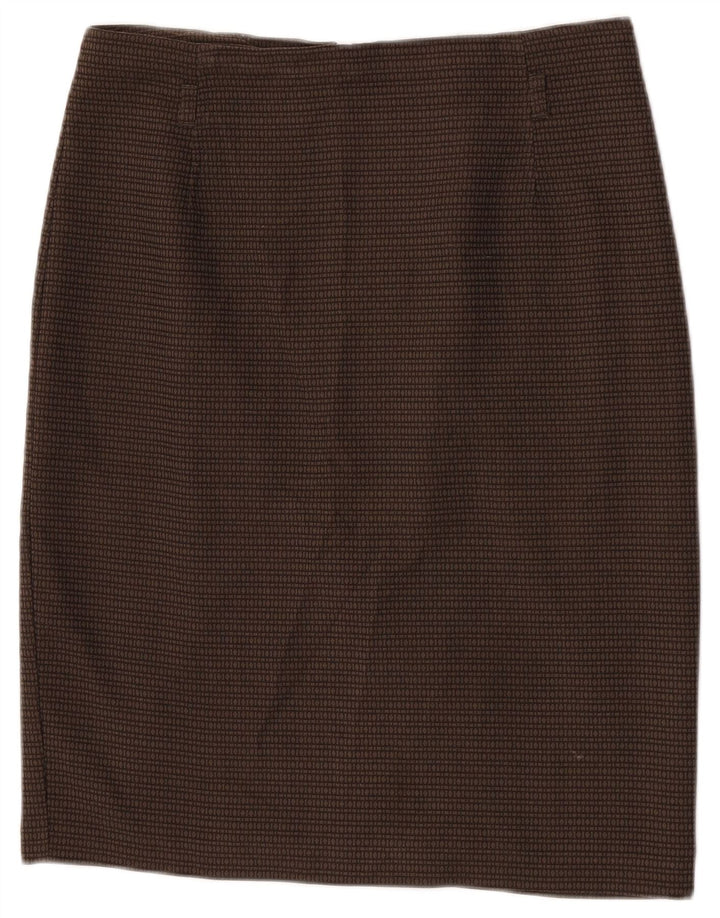 Marks & Spencer ženska pencil suknja W32 veliki smeđi geometrijski poliester