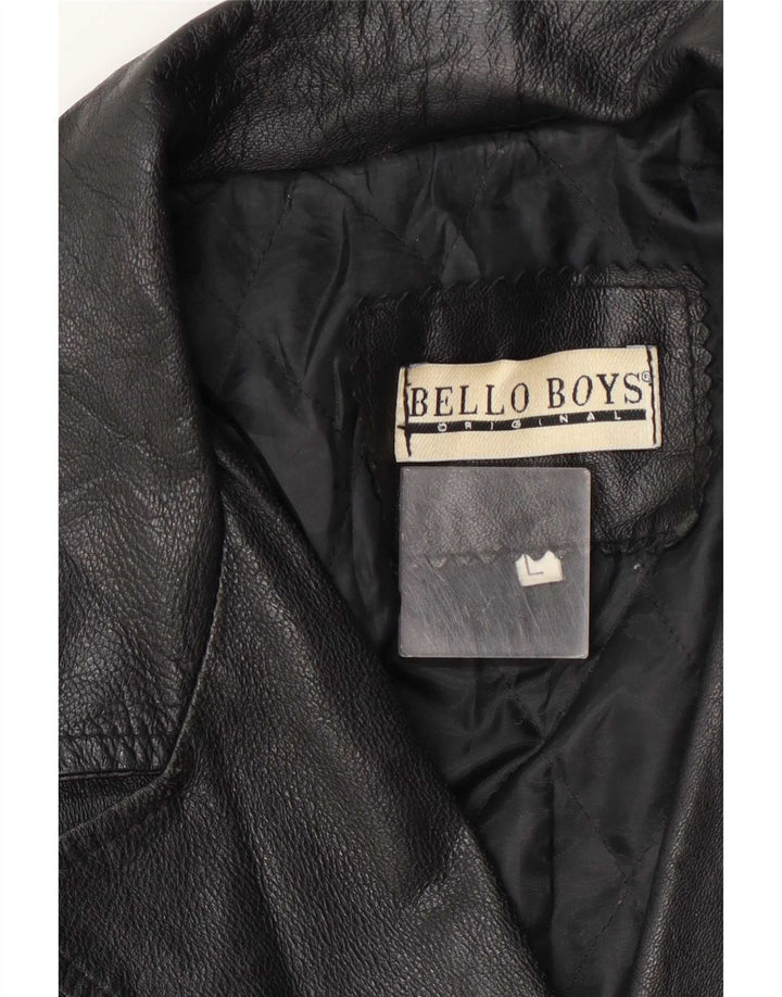 Bello Boys ženski kožni kaput UK 14 veliki crni