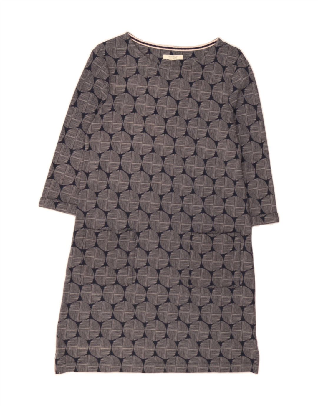WHITE STUFF Womens Sheath Dress UK 12 Medium Navy Blue Geometric Vintage White Stuff and Second-Hand White Stuff from Messina Hembry 
