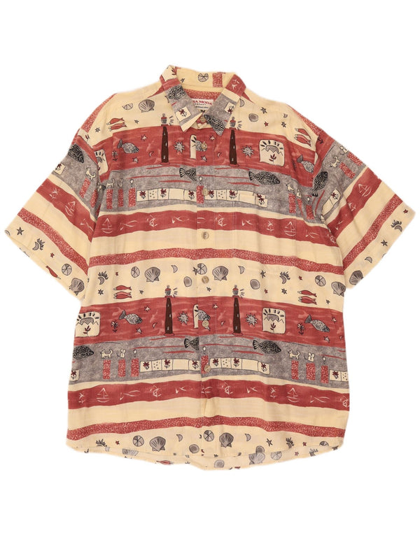 CASA MODA Muška grafička košulja kratkih rukava, veličina 44 XL, bež na pruge