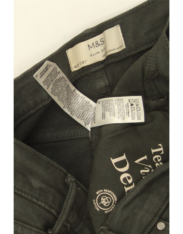 Marks & Spencer Muške uske traperice W42 L31 Zeleni pamuk