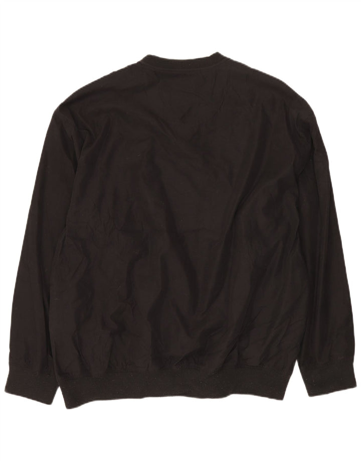 EDDIE BAUER Muška majica širokog kroja dugih rukava, veliki crni poliester