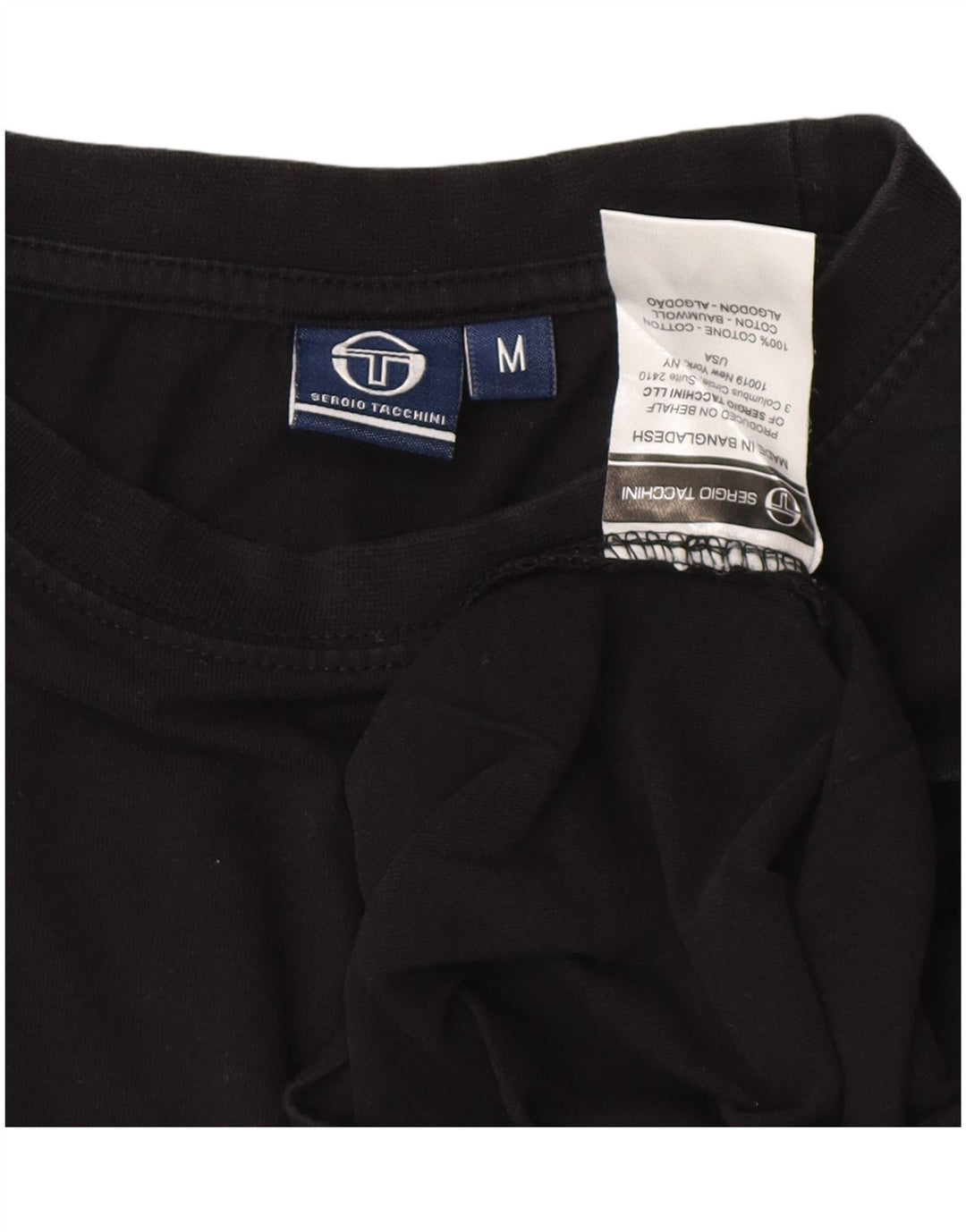 SERGIO TACCHINI Ženska majica kratkih rukava UK 14 Srednji crni pamuk