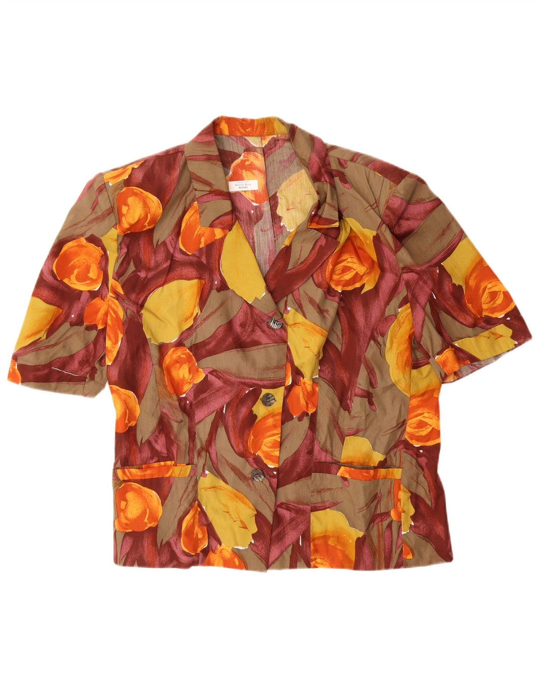 Vintage ženska košulja kratkih rukava bluza IT 45 srednje raznobojna cvjetna