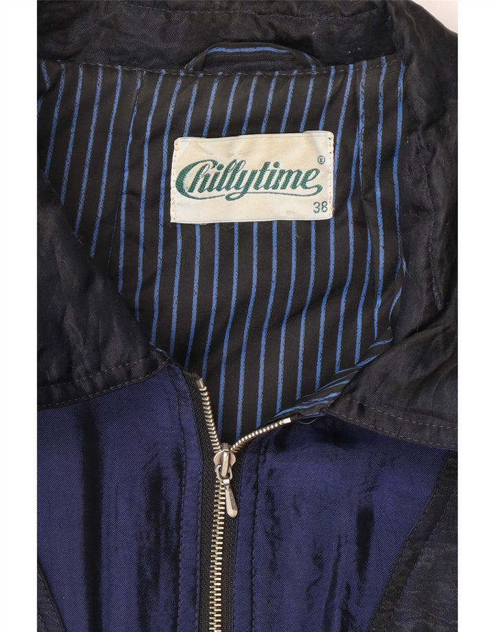 Chillytime Womens Windbreaker Jacket UK 38 Medium Navy Blue Colourblock
