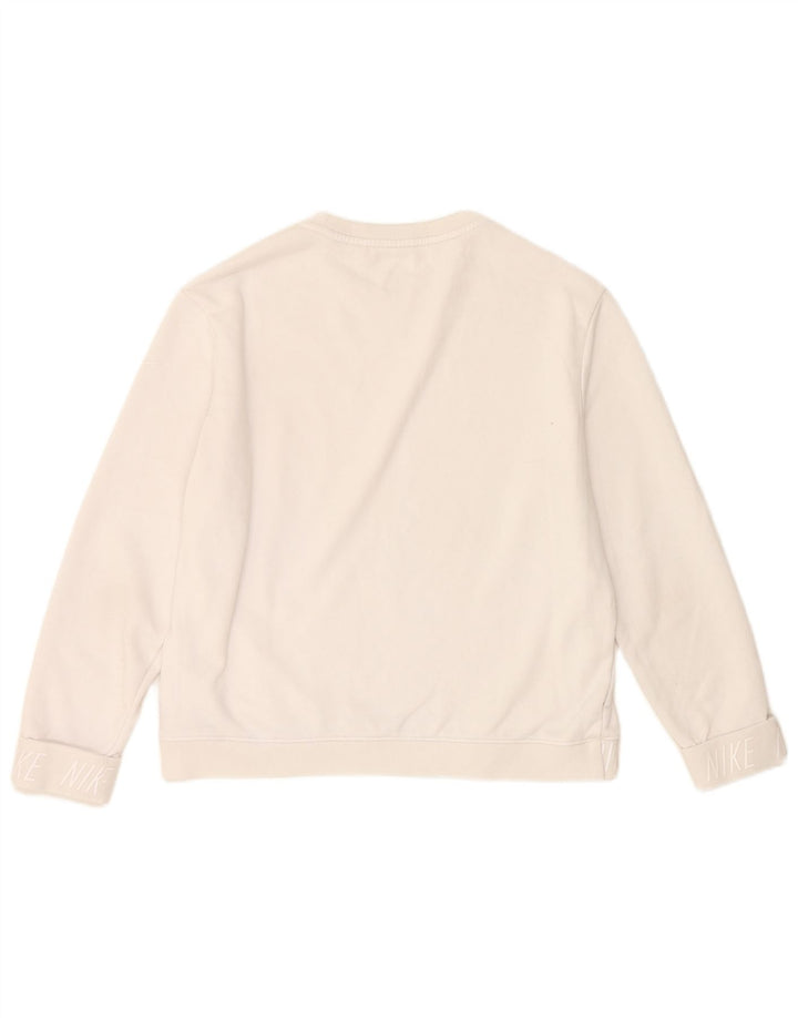 Ženska majica Nike Graphic Sweatshirt UK 14 srednji bijeli poliester