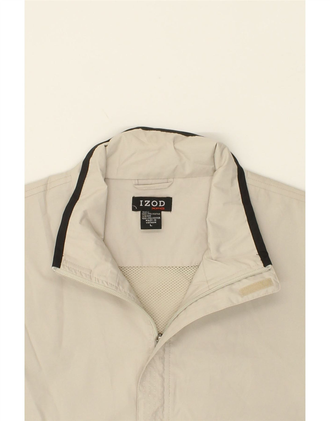 IZOD Mens Short Sleeve Tracksuit Top Jacket Large Off White Colourblock Vintage Izod and Second-Hand Izod from Messina Hembry 