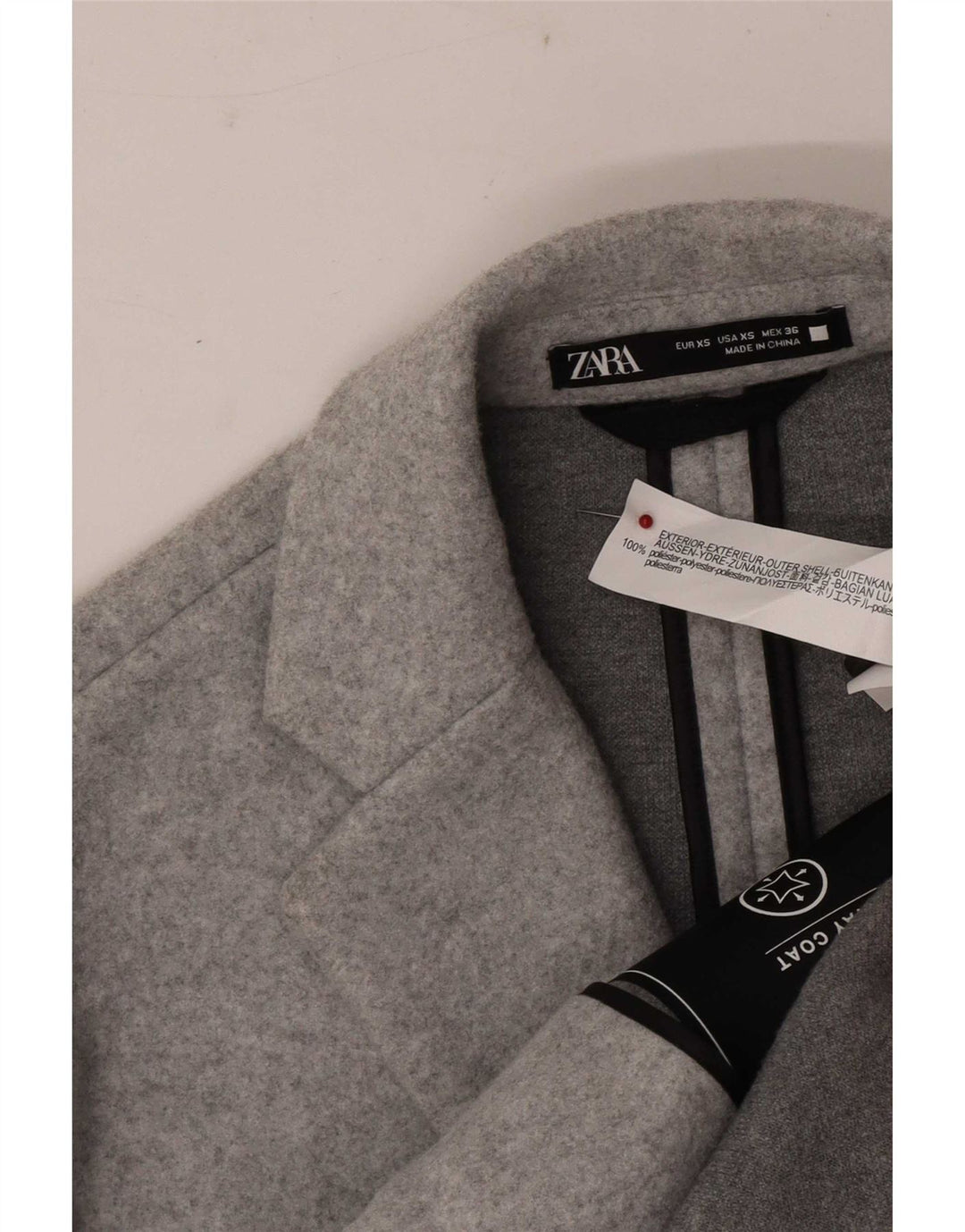 Zara muški kaput UK 34 XS sivi pjegavi poliester