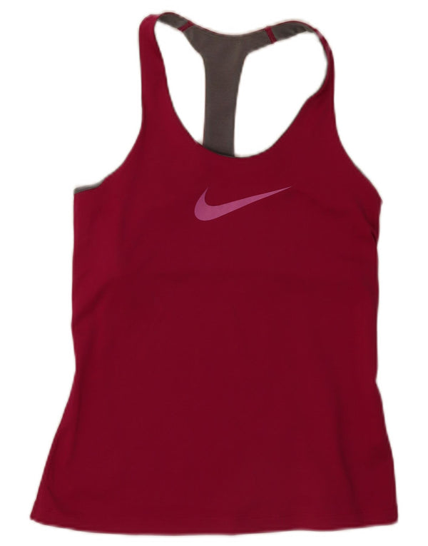 Nike Ženski Dri Fit Slim Fit Graphic Vest Top UK 12 Medium Pink