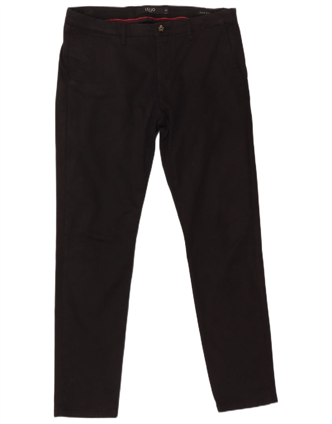 LIU JO Muške Uomo uske chino hlače IT 50 Large W36 L32 crni pamuk