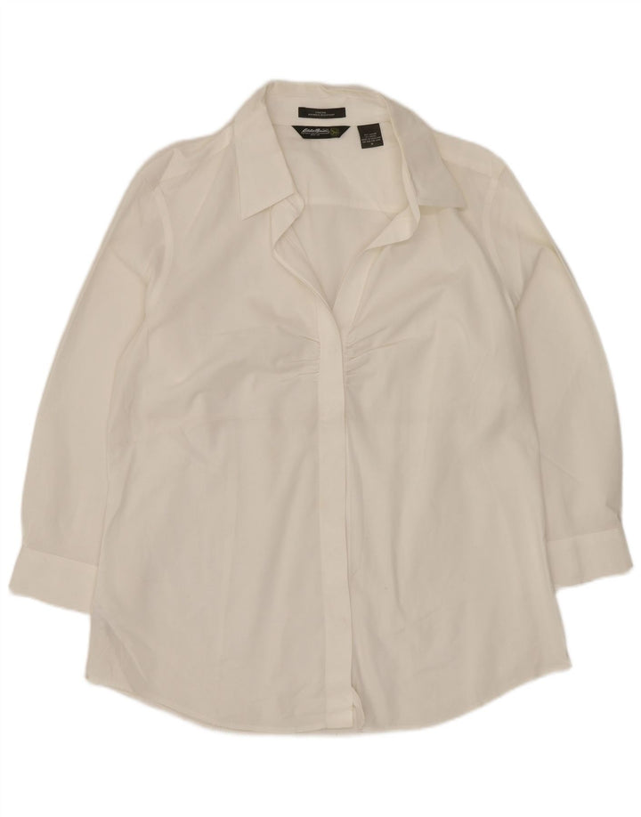 Eddie Bauer Ženska majica s 3/4 rukavima UK 14 Srednje bijeli pamuk