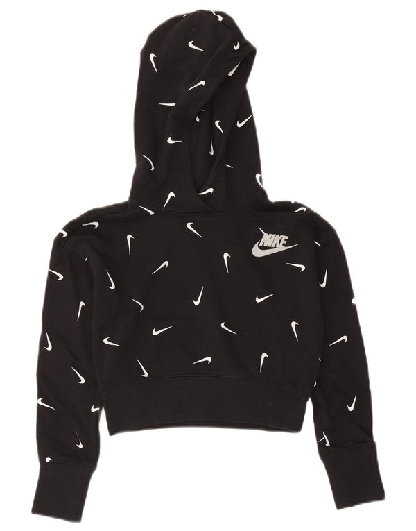 Nike Girls Crop Graphic Standard Fit majica s kapuljačom 8-9 Years Small Black