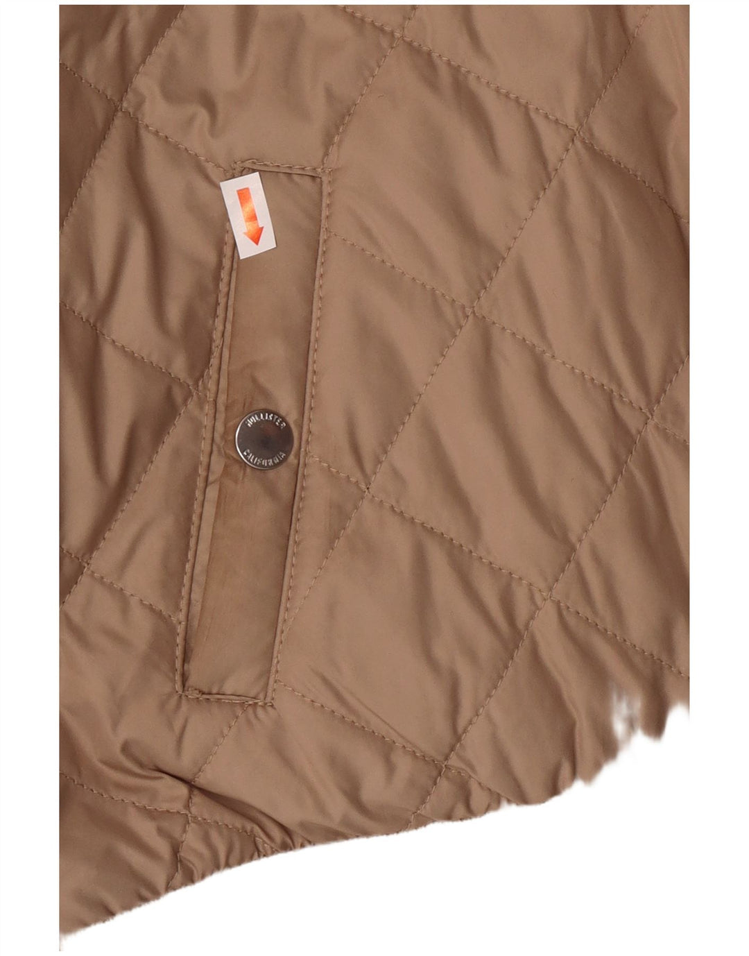 HOLLISTER Ženska prošivena jakna s kapuljačom UK 10 Small Beige Poliester