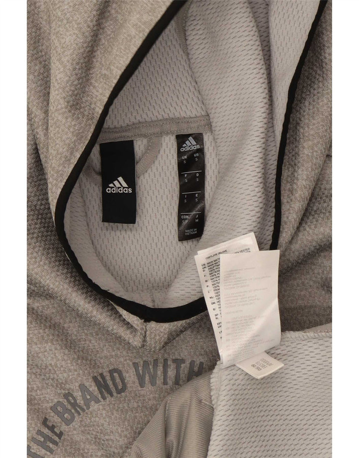 Adidas muška majica s kapuljačom s grafičkim motivima, mali sivi poliester
