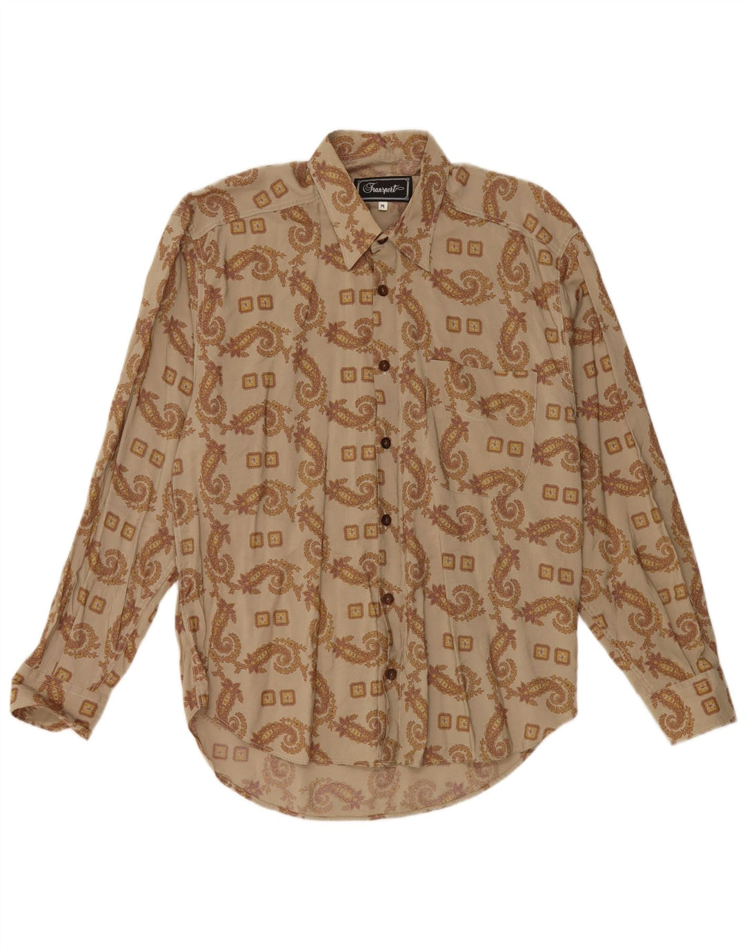 Vintage muška košulja srednje boje kaki paisley boje