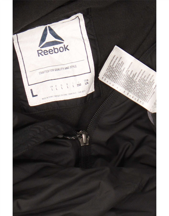 Velika crna poliesterska muška trenirka s kapuljačom Reebok