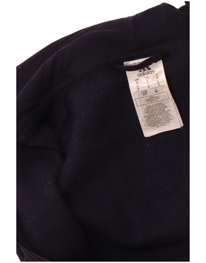 ADIDAS muški pulover s kapuljačom na patentni zatvarač mali tamnoplavi pamuk