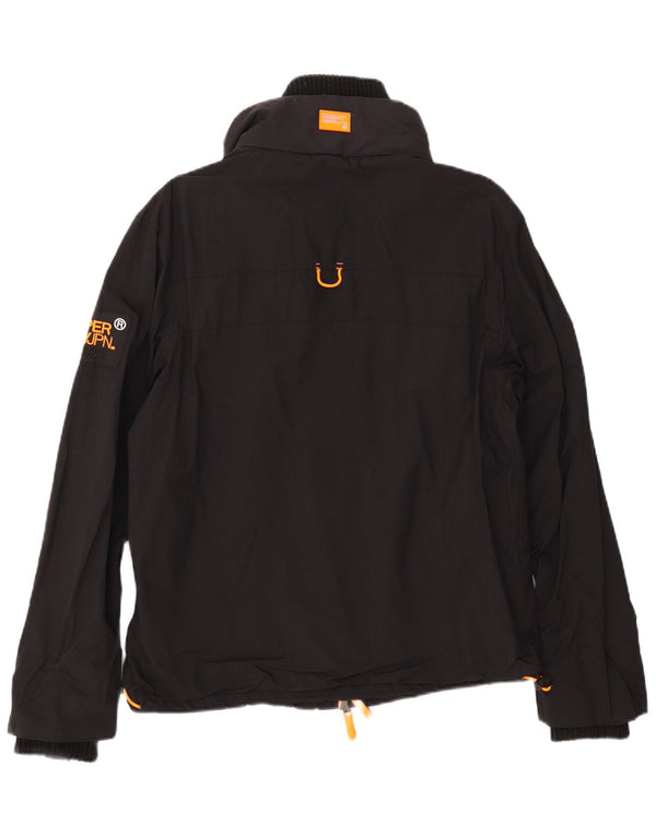 SUPERDRY ženska jakna vjetrovka UK 16 Veliki crni najlon