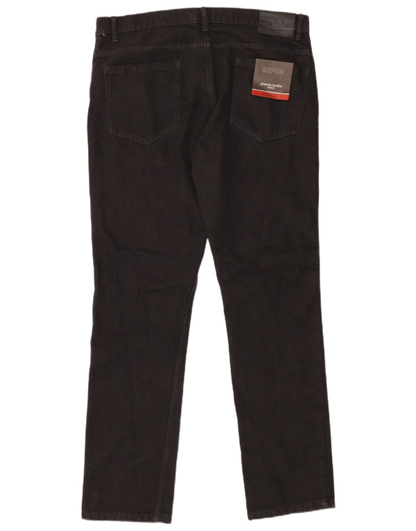 PIERRE CARDIN Muške ravne traperice Paris W38 L34 crni pamuk