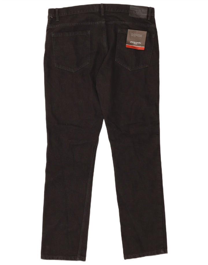 PIERRE CARDIN Muške ravne traperice Paris W38 L34 crni pamuk