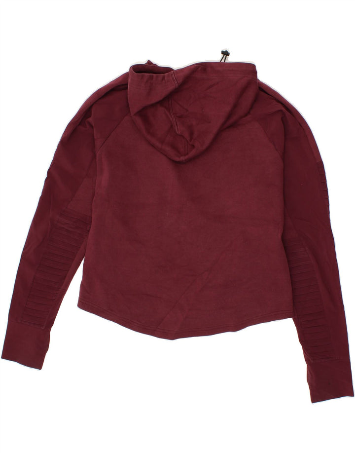 PUMA Womens Hoodie Jumper UK 12 Medium Maroon Polyester Vintage Puma and Second-Hand Puma from Messina Hembry 