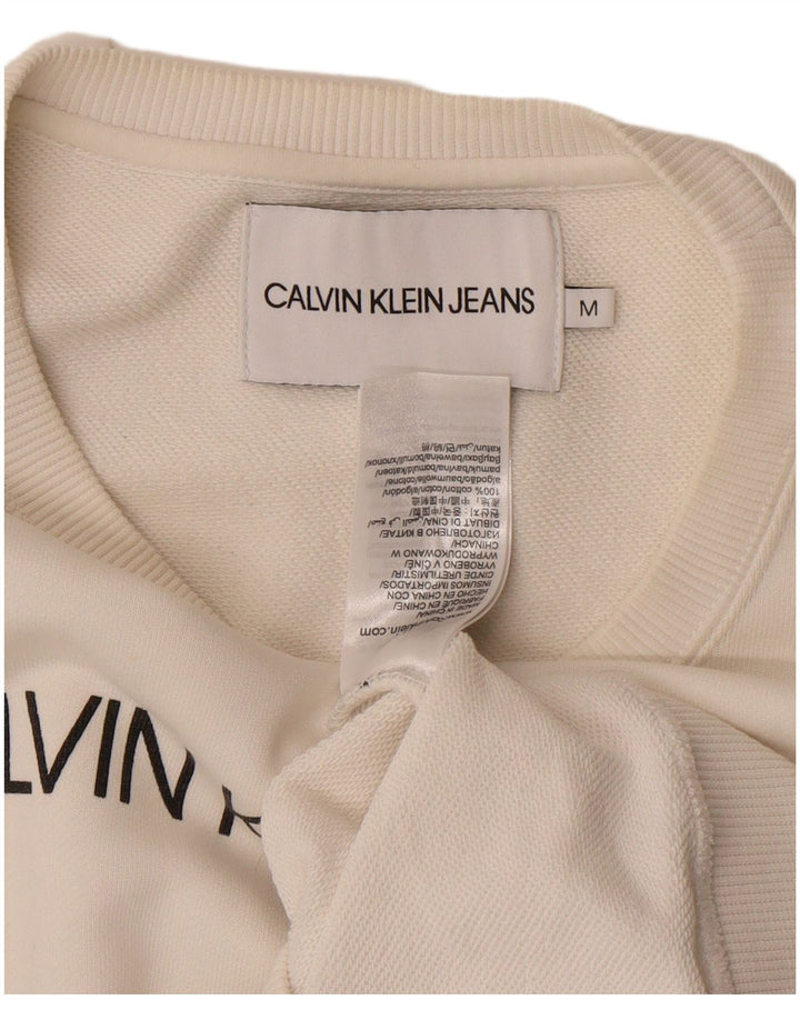 Calvin Klein Jeans ženski džemper s grafičkim motivima UK 14 Srednje bijeli