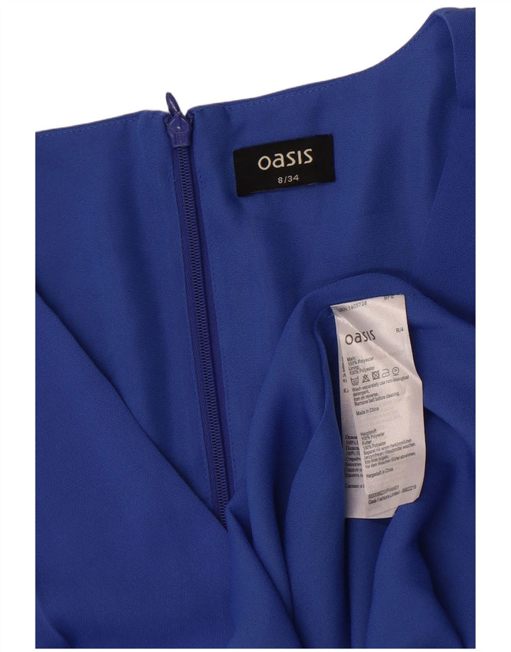 Oasis ženska plava haljina 3/4 rukava UK 8 Mali plavi poliester