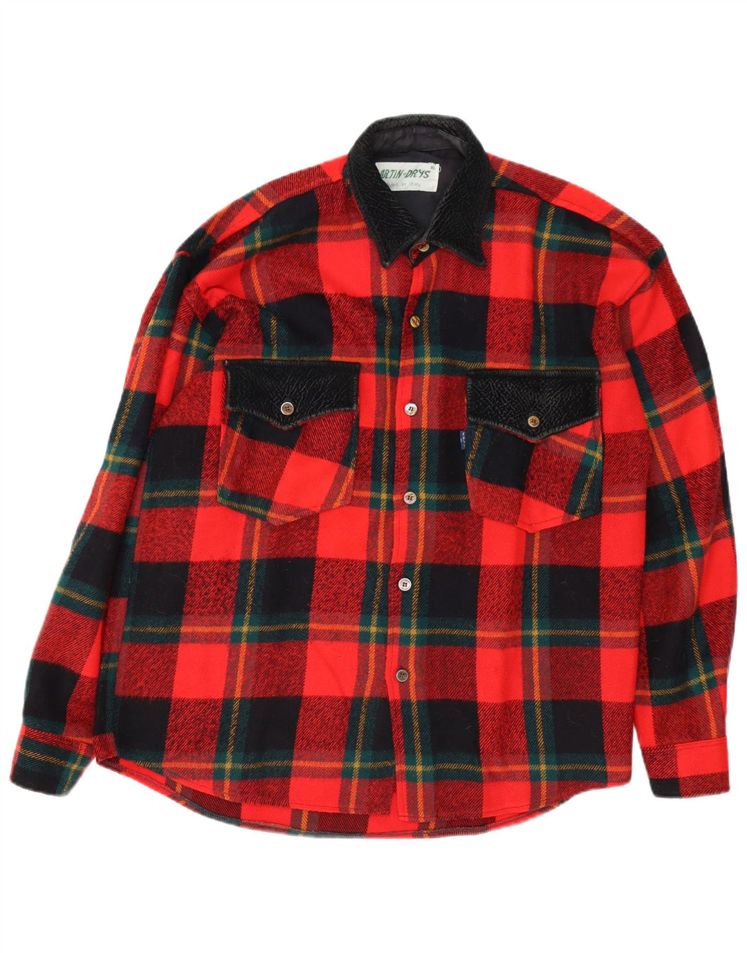 Vintage muška flanelska košulja XL crveni karirani