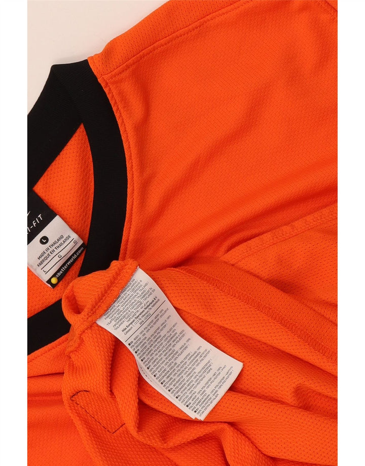 Nike muška Dri Fit majica s dugim rukavima, veliki narančasti poliester