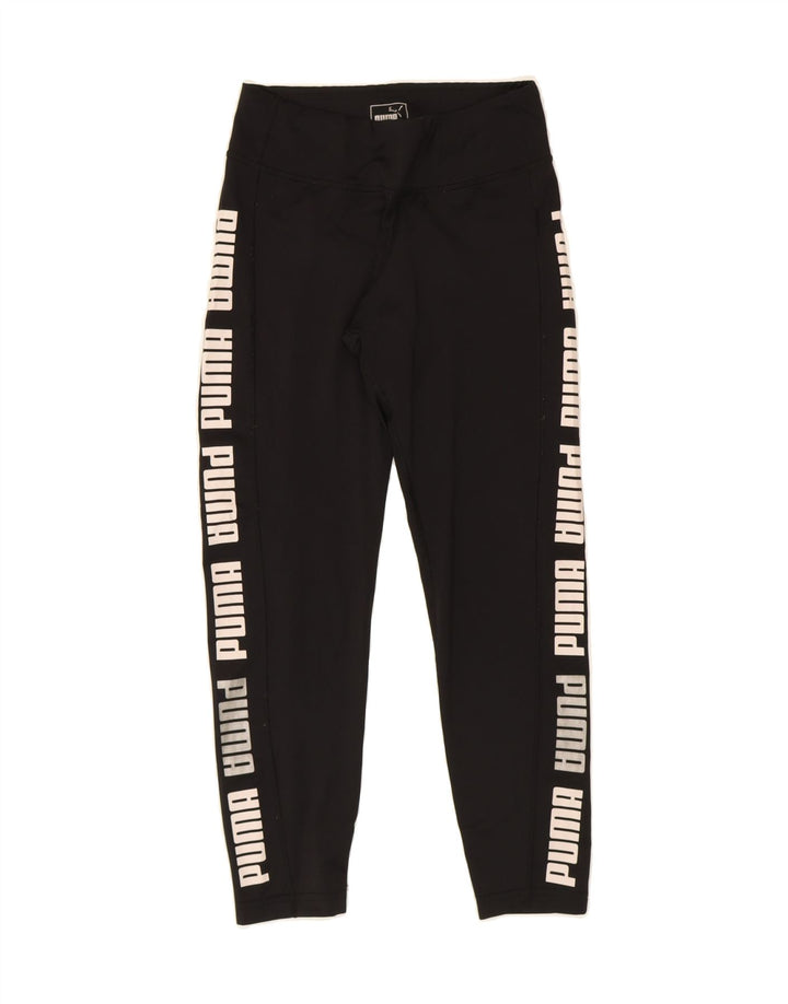 PUMA Womens Graphic Leggings UK 12 Medium  Black Vintage Puma and Second-Hand Puma from Messina Hembry 