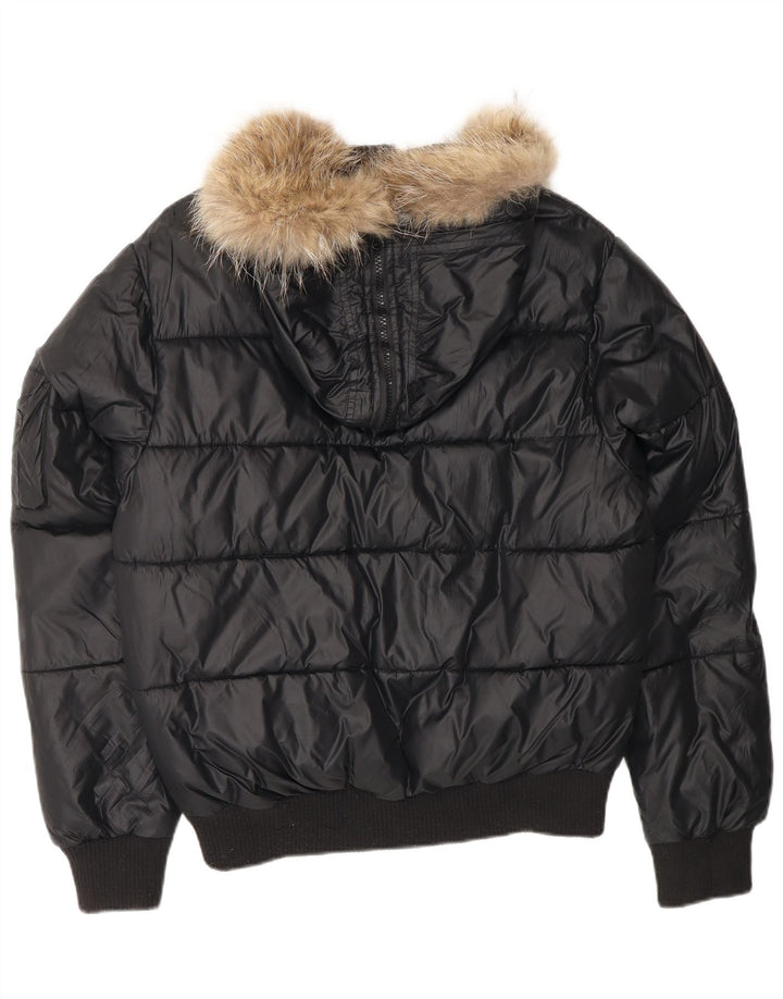 PICKWICK Ženska podstavljena jakna s kapuljačom UK 18 XL crni najlon