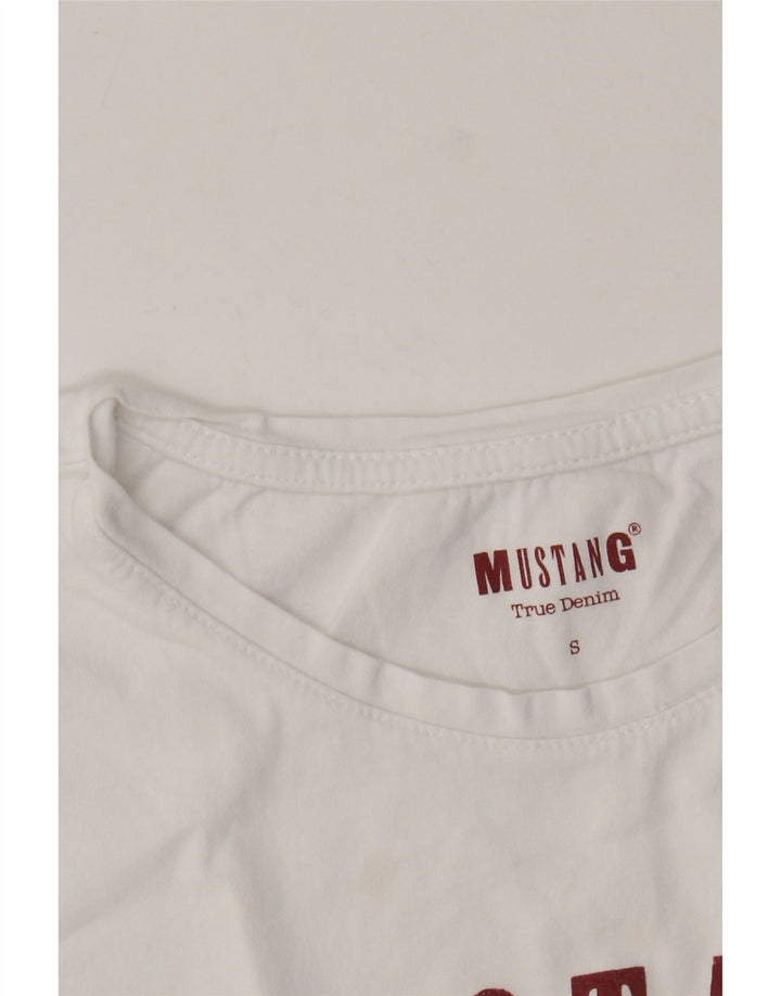 MUSTANG Ženska skraćena majica kratkih rukava UK 10 Mala bijela