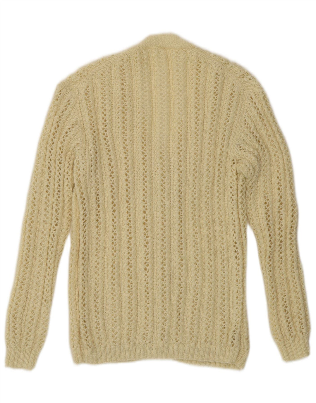 Vintage ženski heklani kardigan džemper UK 14 srednje bijele boje