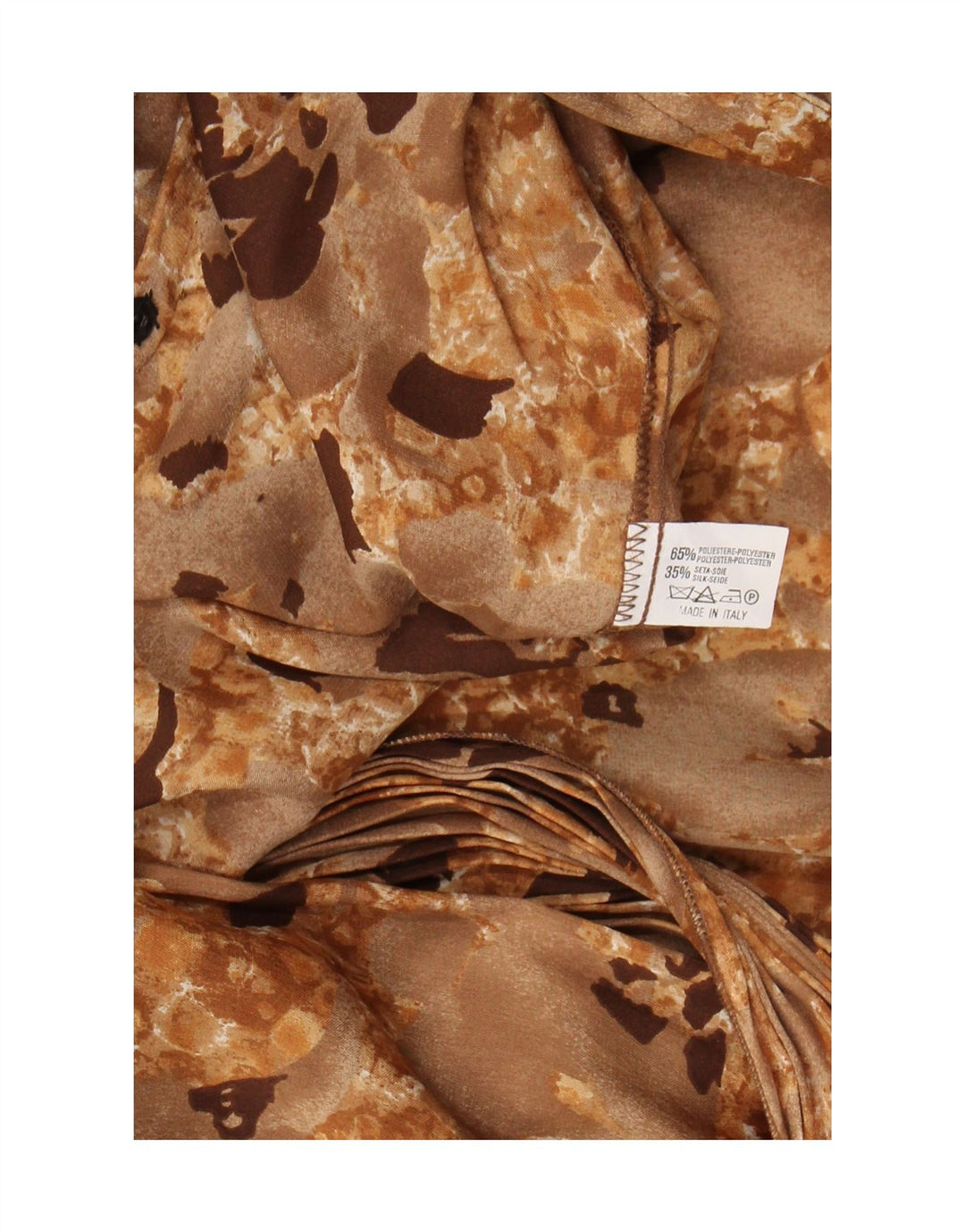 Vintage ženska košulja bluza UK 16 veliki bež cvjetni poliester