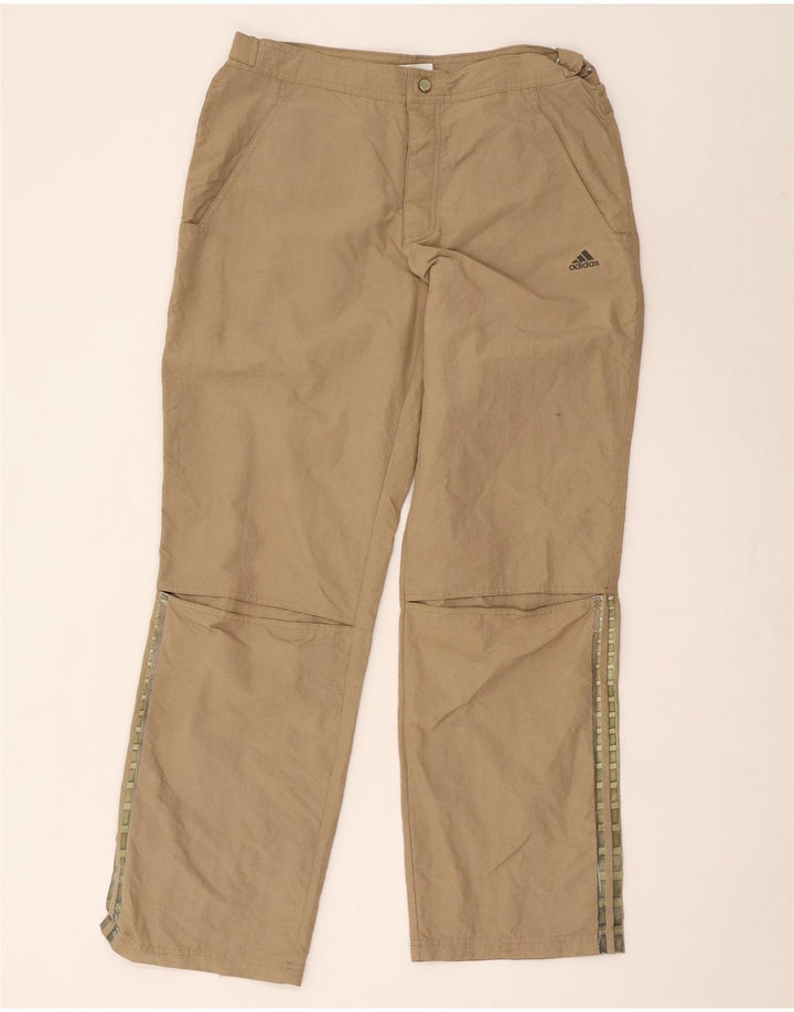 Adidas muške ravne chino hlače srednje veličine W32 L29 bež poliamid