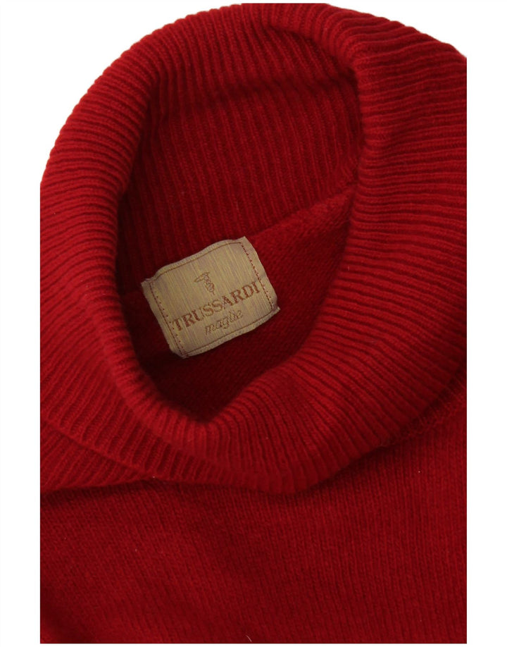 Trussardi ženski pulover s rol izrezom UK 12 srednje crvene boje