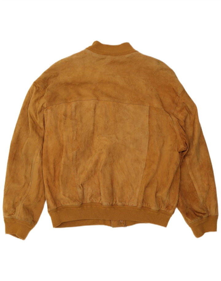 Vintage muška bomber jakna od brušene kože IT 54 2XL smeđa koža