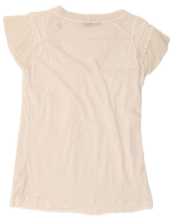 Trussardi ženska majica kratkih rukava Regular UK 10 Small White Lyocell
